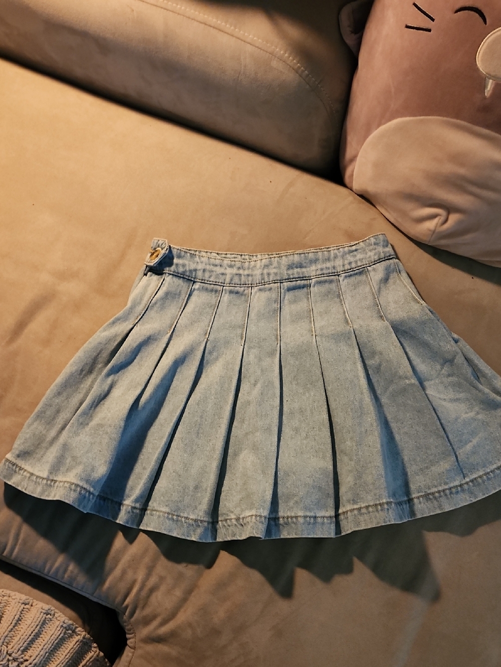 Forever 21 Pleated Denim Mini Skirt